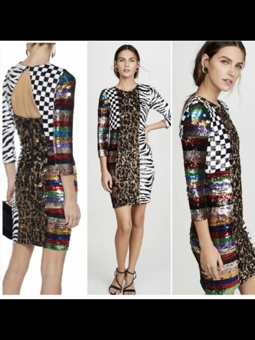 Alice + Olivia Jae Sequin Mini Dress Size 6 - Picture 12 of 16